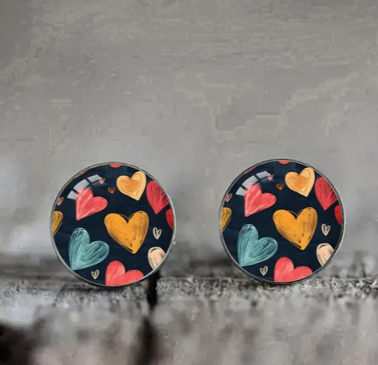 Elegant Heart Pattern Stainless Steel Stud Earrings