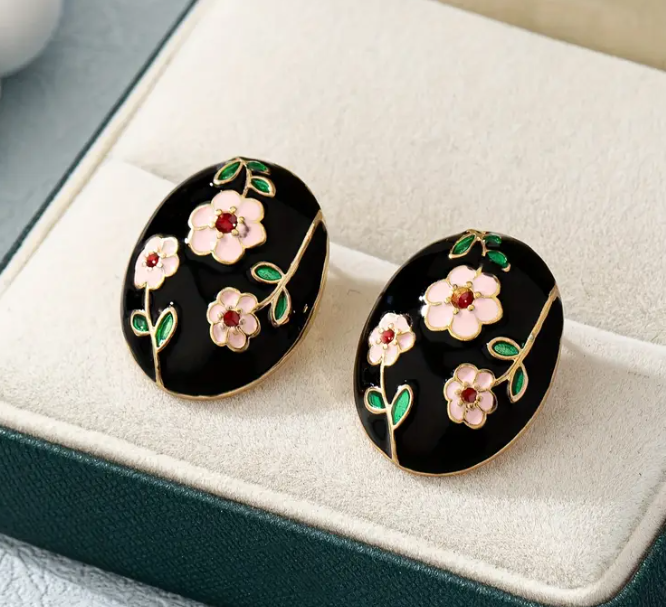 Vintage Floral Stud Earrings